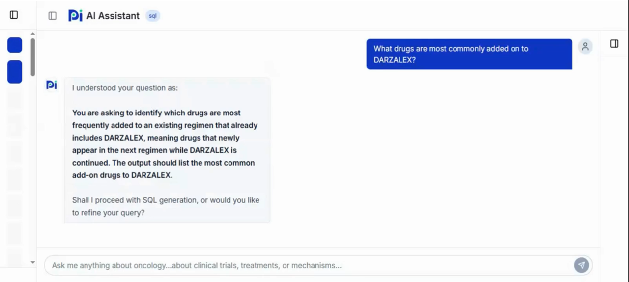 AI Assistant analyzing drug combinations and regimens
